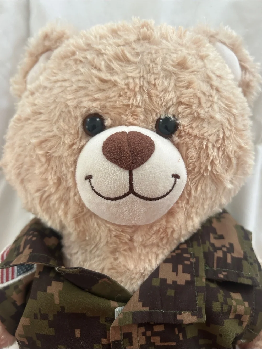 Build-A-Bear Beige Teddy in Camouflage Outfit